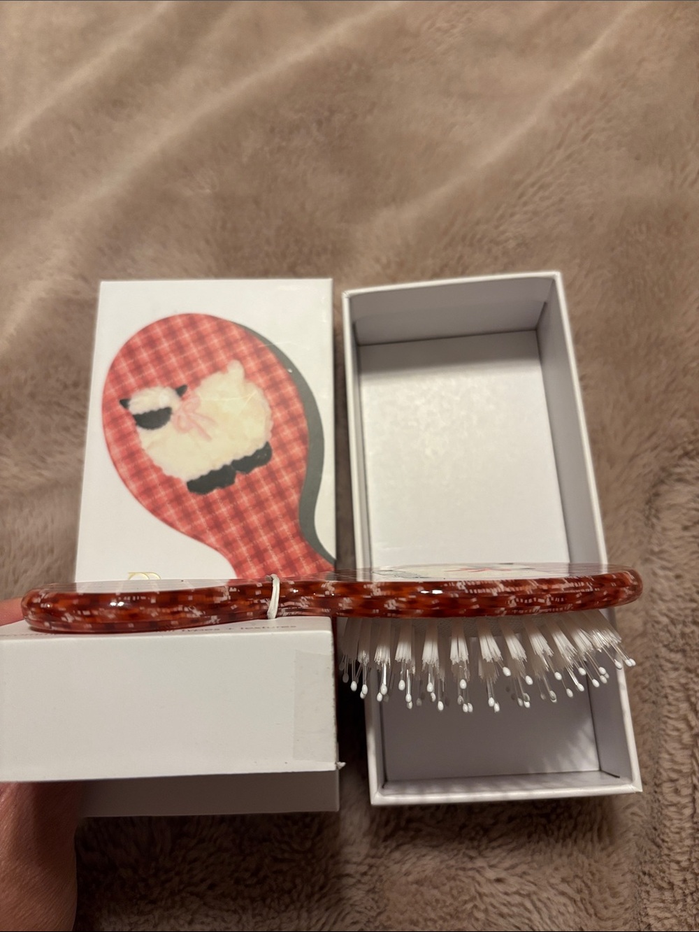 Solar Eclipse Hand Painted Vintage Lamb Handbag Hero Brush-Red Plaid-NWT RARE - Picture 4 of 5